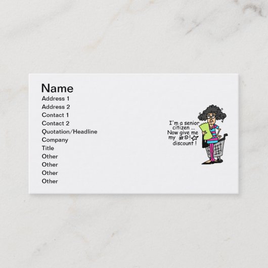 高齢者の割引 割引カード (正面)