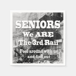 高齢者の我々は3番目のレール スタンダードカクテルナプキン