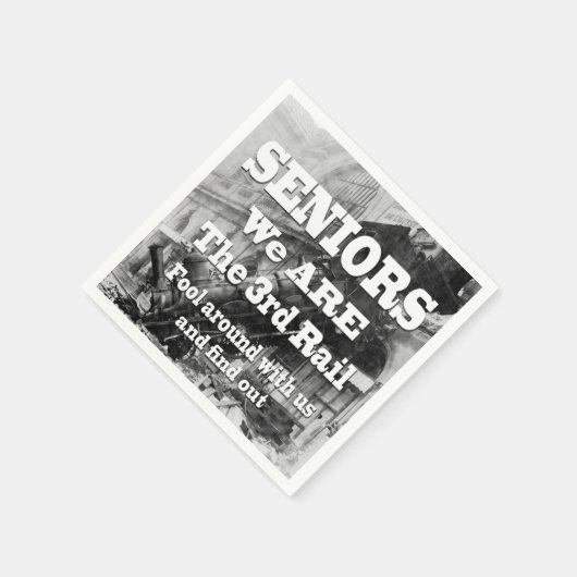 高齢者の我々は3番目のレール スタンダードカクテルナプキン (角)