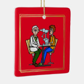 高齢者の検眼器チェック目オーナメント セラミックオーナメント (右)