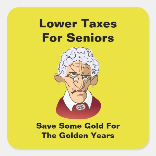 高齢者の税金を下げる スクエアシール (正面)