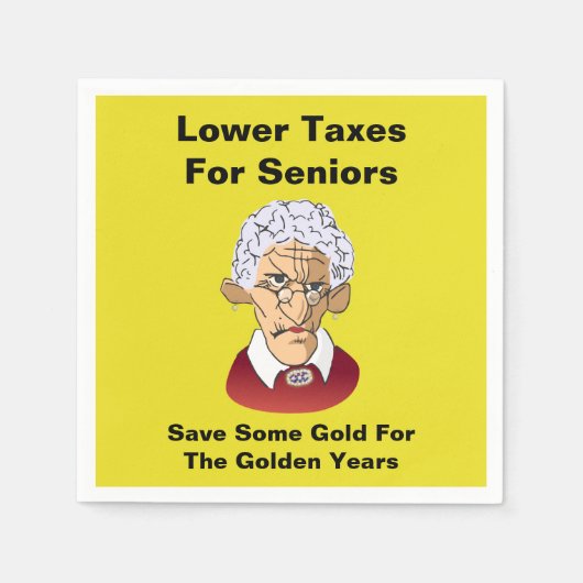 高齢者の税金を下げる スタンダードカクテルナプキン (正面)