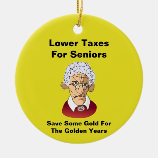 高齢者の税金を下げる セラミックオーナメント (正面)