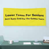 高齢者の税金を下げる 横断幕 (トレードショー)