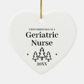 高齢者ナース新しいジョブのクリスマス セラミックオーナメント (裏面)