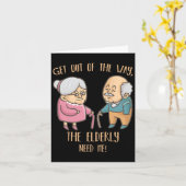 高齢者ホーム介護士おもしろい高齢者ナース気にニュー カード (黄色い花)