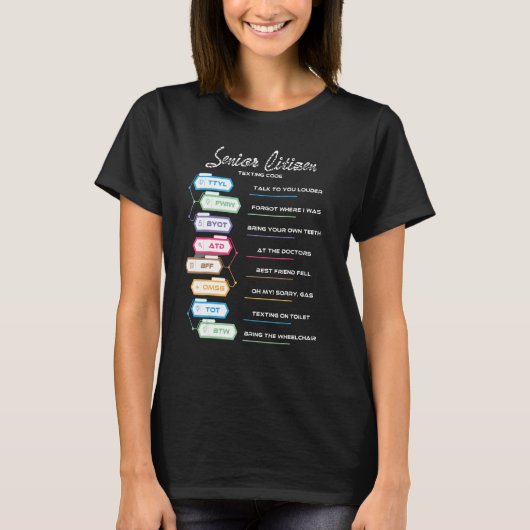 高齢者メールや文字を打つコード高齢者1 Tシャツ (正面)