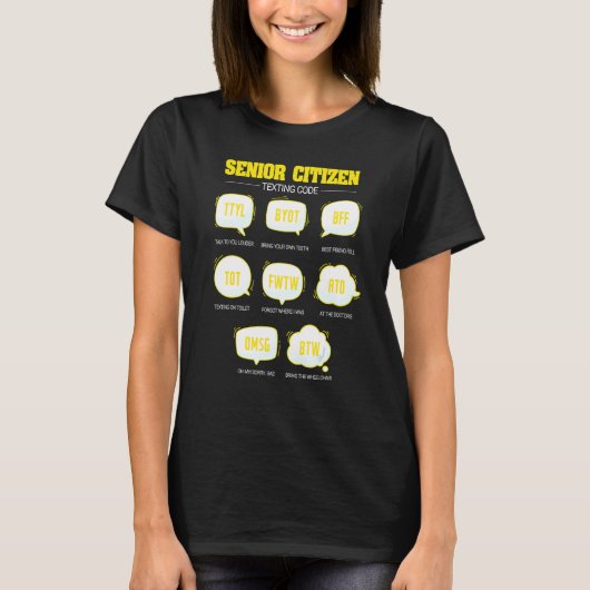 高齢者メールや文字を打つ法高齢者 Tシャツ (正面)