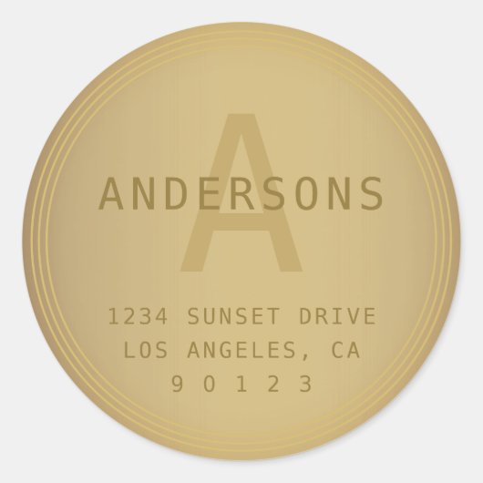 高齢者レトロルックモノグラム&アドレス ラウンドシール (正面)