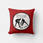 高齢者向けパーソナライズされた赤レスリングプレゼントチーム クッション (正面)