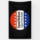 高齢者向け医療保険バナーをサポートするためのメディケアの拡大 横断幕 (縦)