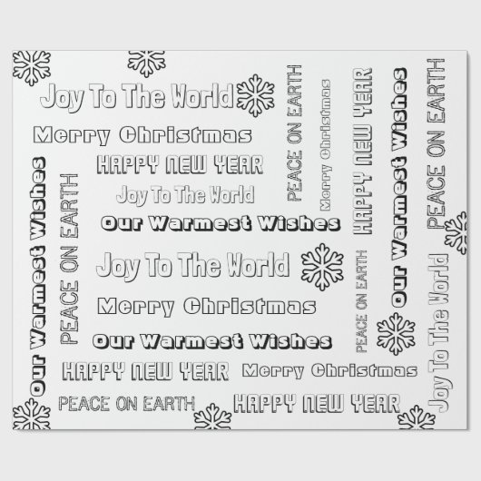 高齢者向け着色/大人向けクリスマス ラッピングペーパー (フラット)