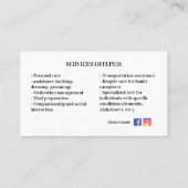 高齢者気にカードテンプレート – 介護者事業 名刺 (裏面)