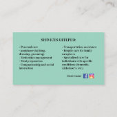 高齢者気にカードテンプレート – 介護者事業 名刺 (裏面)