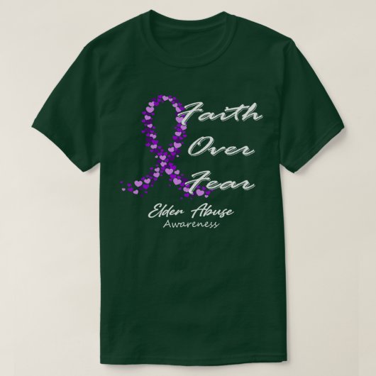 高齢者虐待認識度この家族への恐怖に対する信仰 Tシャツ (デザイン正面)