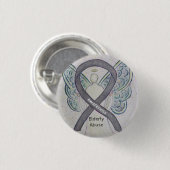 高齢者虐待認識度シルバーエンジェルリボンピン 缶バッジ (正面&裏面)