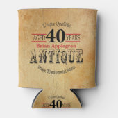 高齢者、アンティーク、熟成、ヴィンテージ40歳の誕生日 缶クーラー (正面)