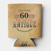 高齢者、アンティーク、熟成、ヴィンテージ60誕生日 缶クーラー (正面)