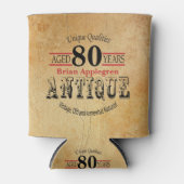 高齢者、アンティーク、熟成、ヴィンテージ80誕生日 缶クーラー (正面)