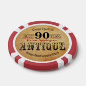 高齢者、アンティーク、熟成、ヴィンテージ90誕生日 ポーカーチップ (シングル)