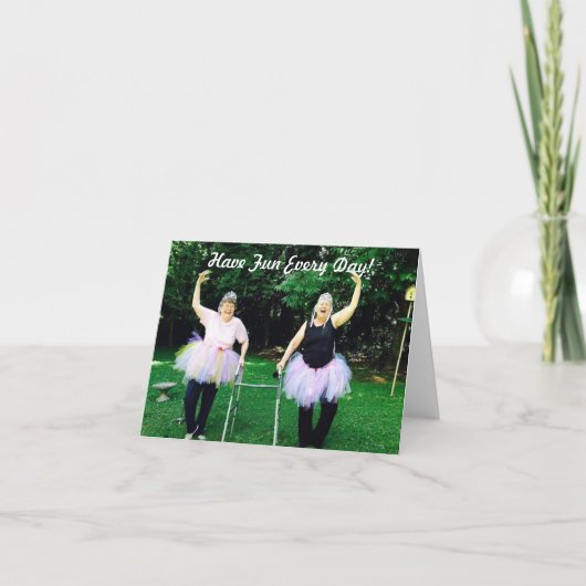 高齢者-チュチュのおもしろいのための挨拶状 カード (正面)