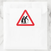 高齢者(1)，交通標識，英国 長方形シール (バッグ)