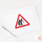 高齢者(1)，交通標識，英国 長方形シール (封筒)