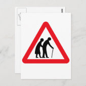 高齢者(1)、英国交通標識 ポストカード (正面/裏面)