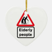 高齢者(2)の交通標識、イギリス セラミックオーナメント (正面)