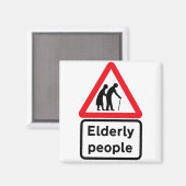 高齢者(2),交通標識,英国 マグネット (正面/裏面)