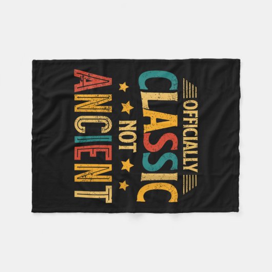 高齢者Vネック用の女性クリック年齢ことわざ フリースブランケット (正面(横))