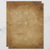 高齢金ゴールドパターン（の模様が）あるスクラップブック紙 (正面/裏面)