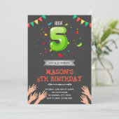 高5歳の誕生日招待状 招待状 (スタンド正面)