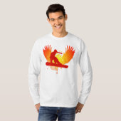 高fiスノーボード。 日没は衰退します tシャツ (正面フル)