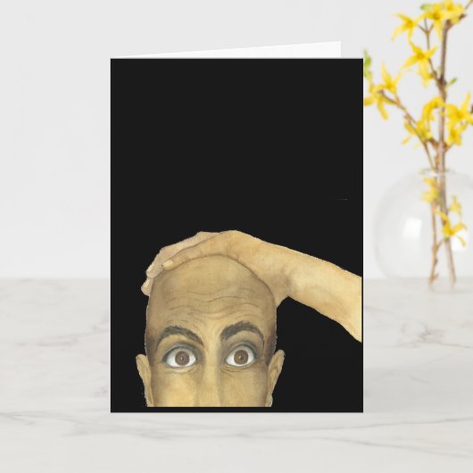 髪おもしろいの男は今日と明日に行く カード (黄色い花)