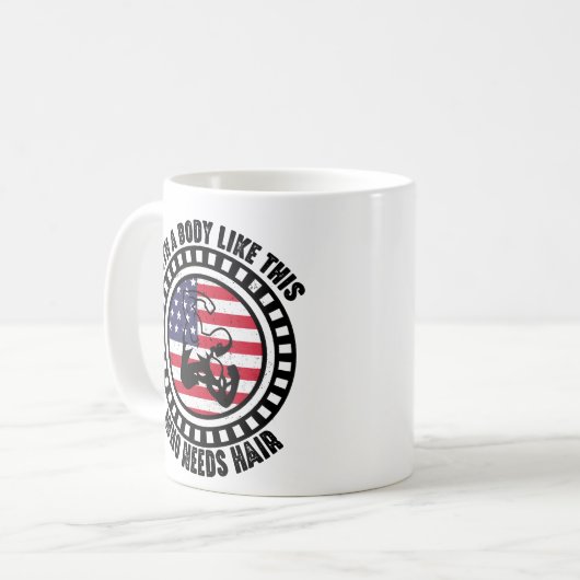 髪おもしろいを必要とするこのような体で コーヒーマグカップ (正面左)