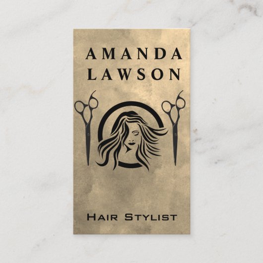 髪とハサミのロゴ 名刺 (正面)