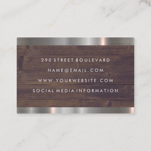 髪とハサミ | Wood Metal Trim名刺 名刺 (裏面)