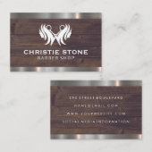 髪とハサミ | Wood Metal Trim名刺 名刺 (正面/裏面)