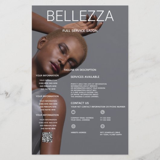 髪とメイクのファッショニスタ美しい写真、サービス チラシ (正面)