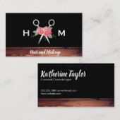 髪とメイクアップフラワーズモノグラム 名刺 (正面/裏面)