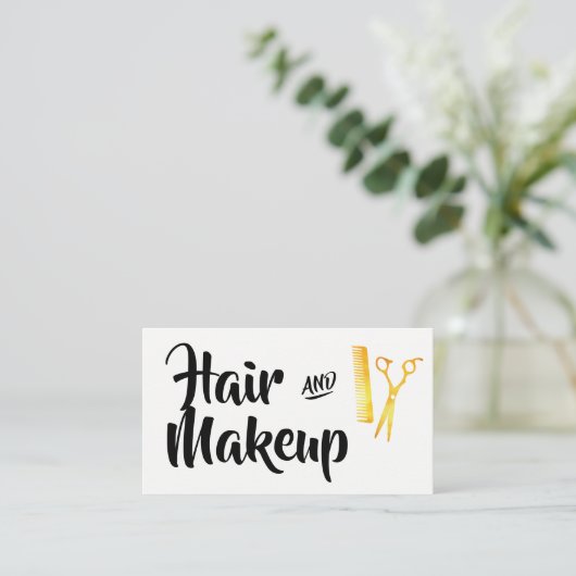 髪とメイクアップ 名刺 (スタンド正面)