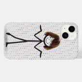 髪とメガネのスティックフィギュアの女の子 Case-Mate iPhoneケース (裏面 (横))