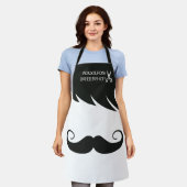 髪と口ひげハサミのバーバーショップ従業員 エプロン (着用した状態)
