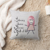 髪と引用文を持つスティックガール感動的 クッション (ブランケット)