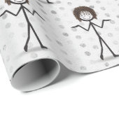 髪と眼鏡を付けたスティックフィギュア女の子 ラッピングペーパー (ロールコーナー)