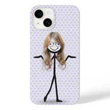 髪と眼鏡を付けたスティックフィギュア女の子