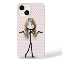 髪と眼鏡を付けたスティックフィギュア女の子