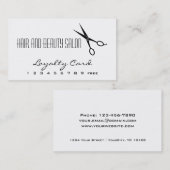 髪と美しいサロンロイヤリティカード – はさみ ロイヤリティカード (正面/裏面)