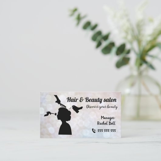 髪と美しいサロン美しい名刺 名刺 (スタンド正面)